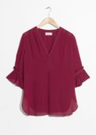 Other Stories Frill Sleeve Blouse - Red