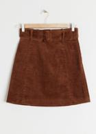 Other Stories Belted Corduroy Mini Skirt - Brown