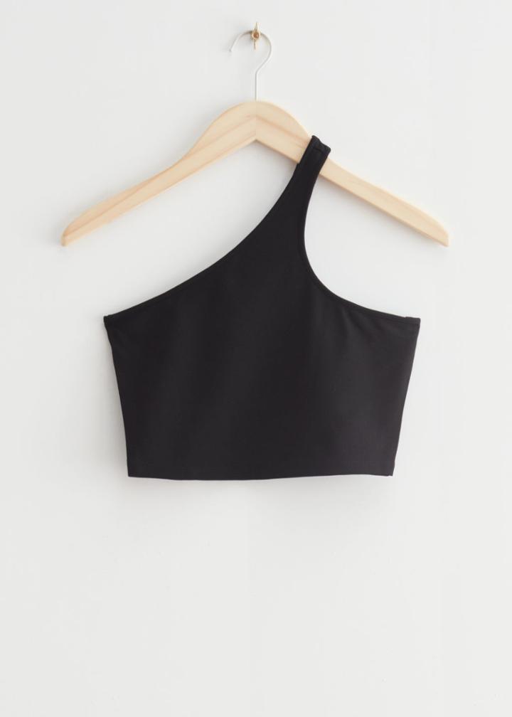 Other Stories Asymmetric One-shoulder Top - Black