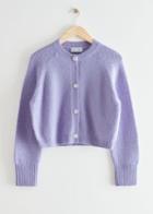 Other Stories Textured Wool Knit Cardigan - Purple