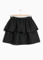 Other Stories Jacquard Ruffle Skirt - Black