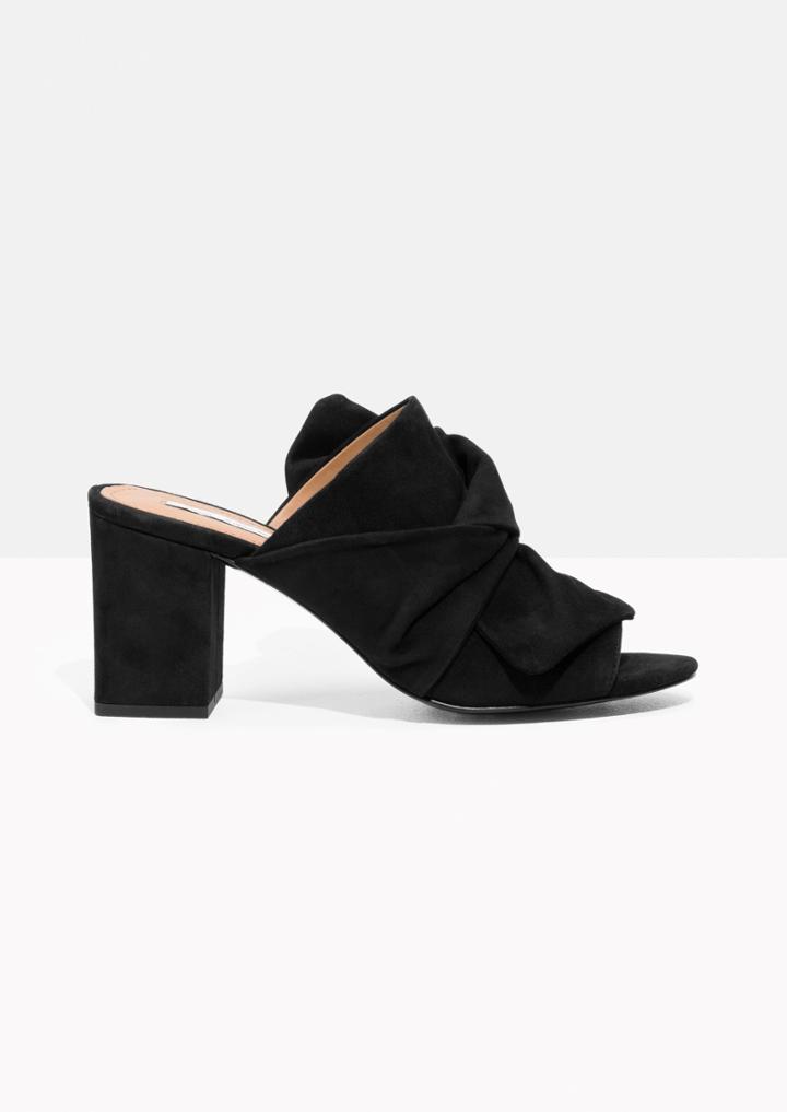 Other Stories Bow Suede Mules