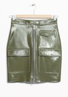 Other Stories Utilitarian Patent Leather Skirt