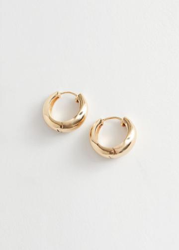 Other Stories Chunky Mini Hoop Earrings - Gold
