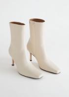 Other Stories Thin Heel Leather Boots - White