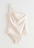 Other Stories Asymmetric Shoulder Swimsuit - White