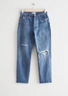 Other Stories Mid Waist Tapered Jeans - Blue