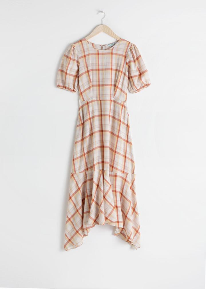 Other Stories Cotton Blend Handkerchief Midi Dress - White