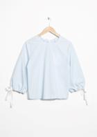 Other Stories Tie Sleeve Cotton Blouse