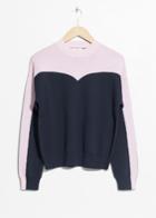 Other Stories Colour Blocking Cotton Sweater - Blue