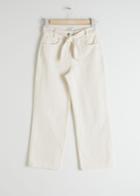 Other Stories Cropped High Rise Flare Jeans - White