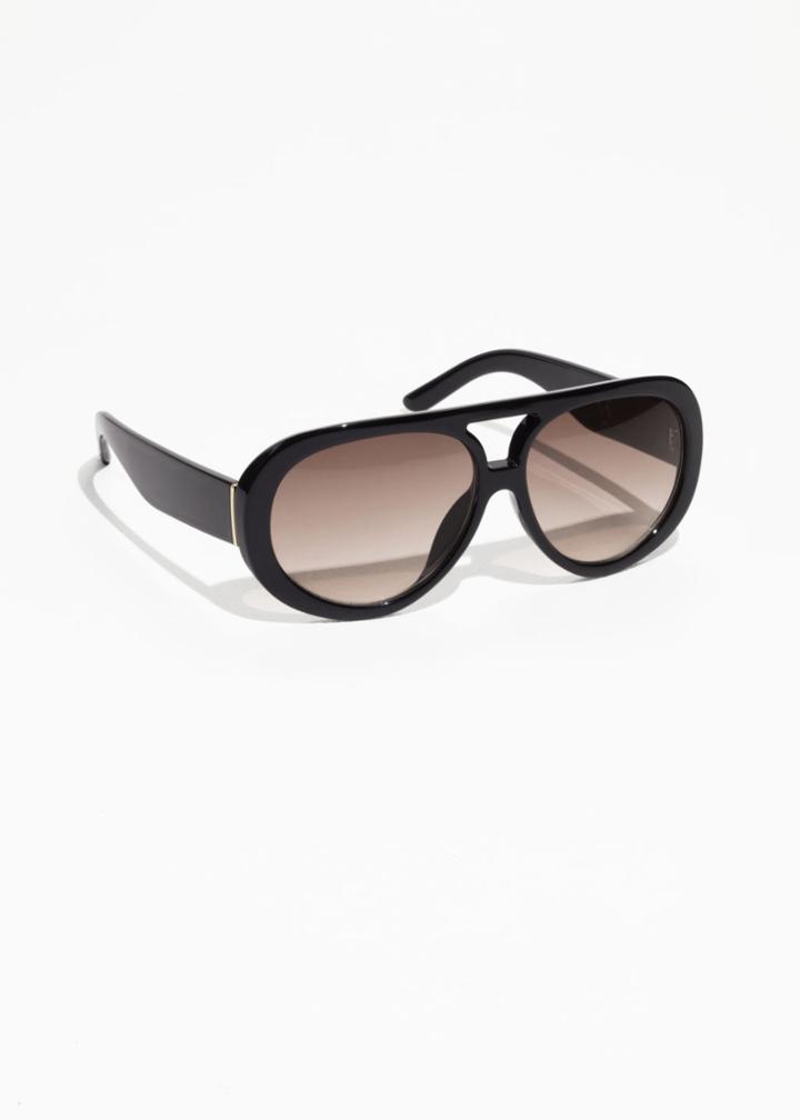 Other Stories Aviator Sunglasses - Black