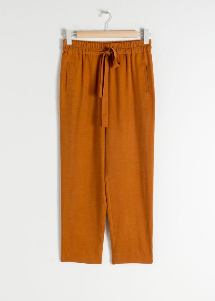 Other Stories Cupro Blend Jogger Trousers - Orange