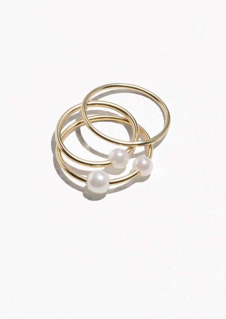 Other Stories Trio Pearl Rings