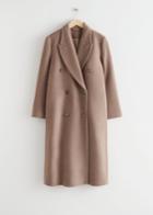 Other Stories Boxy Double Breasted Coat - Beige