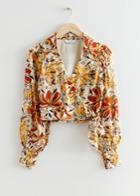 Other Stories Collared Wrap Top - Yellow