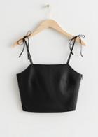 Other Stories Strappy Crop Top - Black