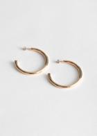 Other Stories Thick Glossy Hoop Earrings - Gold