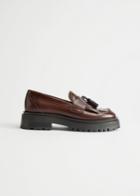 Other Stories Chunky Leather Tassle Loafers - Brown