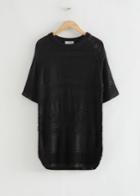 Other Stories Knitted Fringe Dress - Black