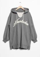 Other Stories Heartaches Hoodie Dress - Grey