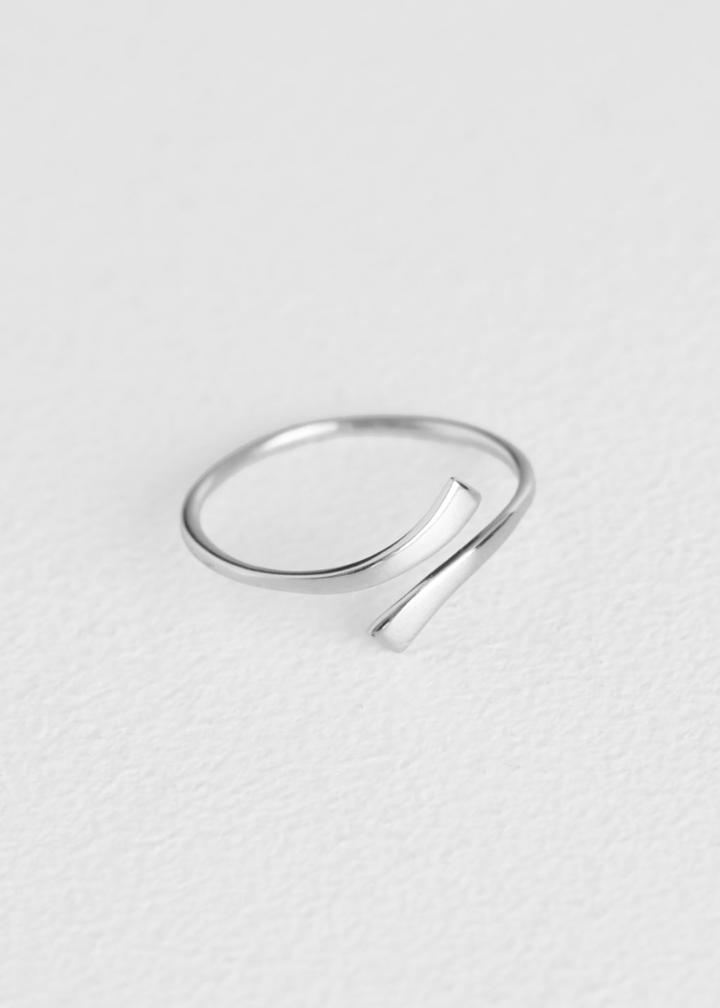 Other Stories Open Square Edge Ring - Silver