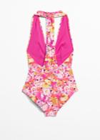 Other Stories Deep Cut Swimsuit - Pink