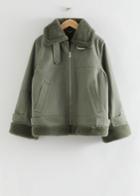 Other Stories Relaxed Aviator Jacket - Green