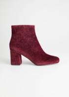 Other Stories Velvet Corduroy Ankle Boots - Red