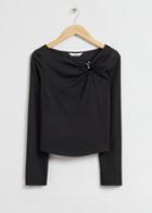 Other Stories Slim-fit Hook Detail Top - Black
