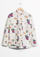 Other Stories Quilted Landscape Print Jacket
