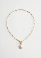 Other Stories Shell Pendant Chain Link Necklace - White
