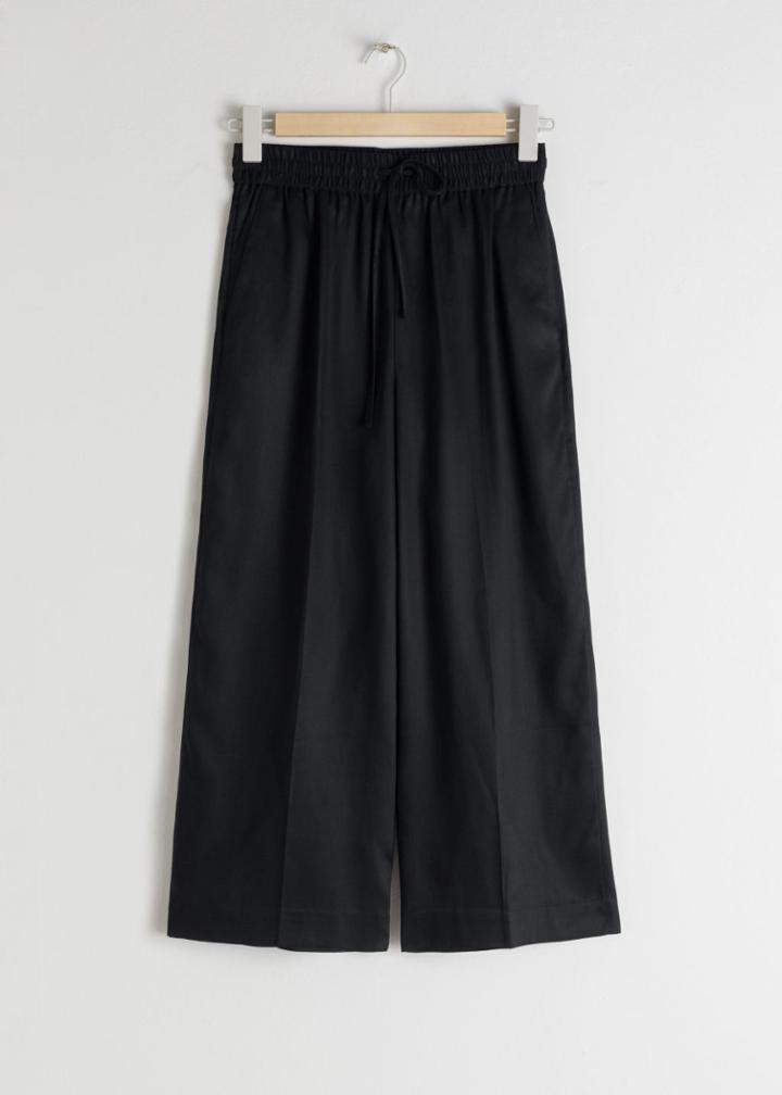 Other Stories Lyocell Drawstring Culottes - Black