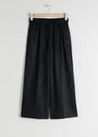 Other Stories Lyocell Drawstring Culottes - Black