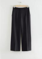 Other Stories Mid-waist Straight Leg Trousers - Black