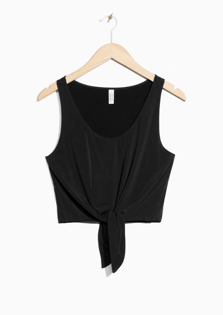 Other Stories Cupro Tie Hem Top