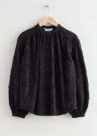 Other Stories Band Collar Blouse - Black