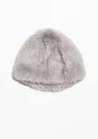 Other Stories Faux Fur Hat - Grey