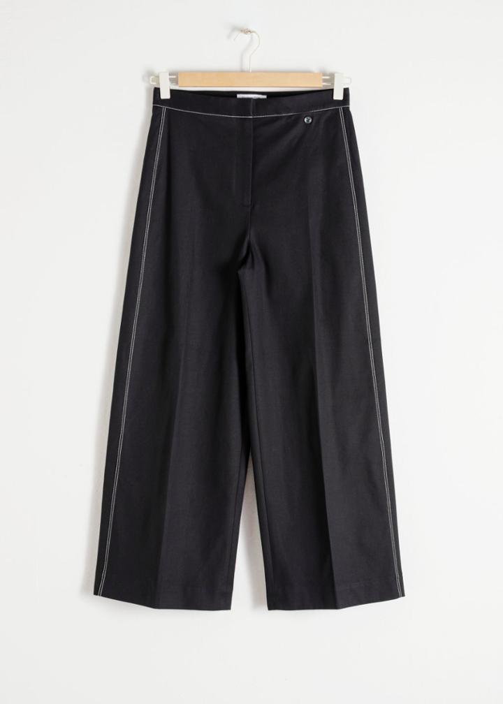 Other Stories High Waisted Workwear Trousers - Black