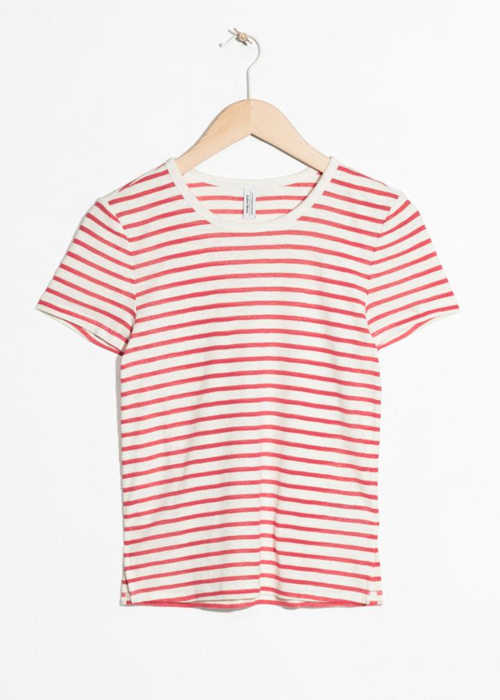 Other Stories Faded Striped T-shirt - Red