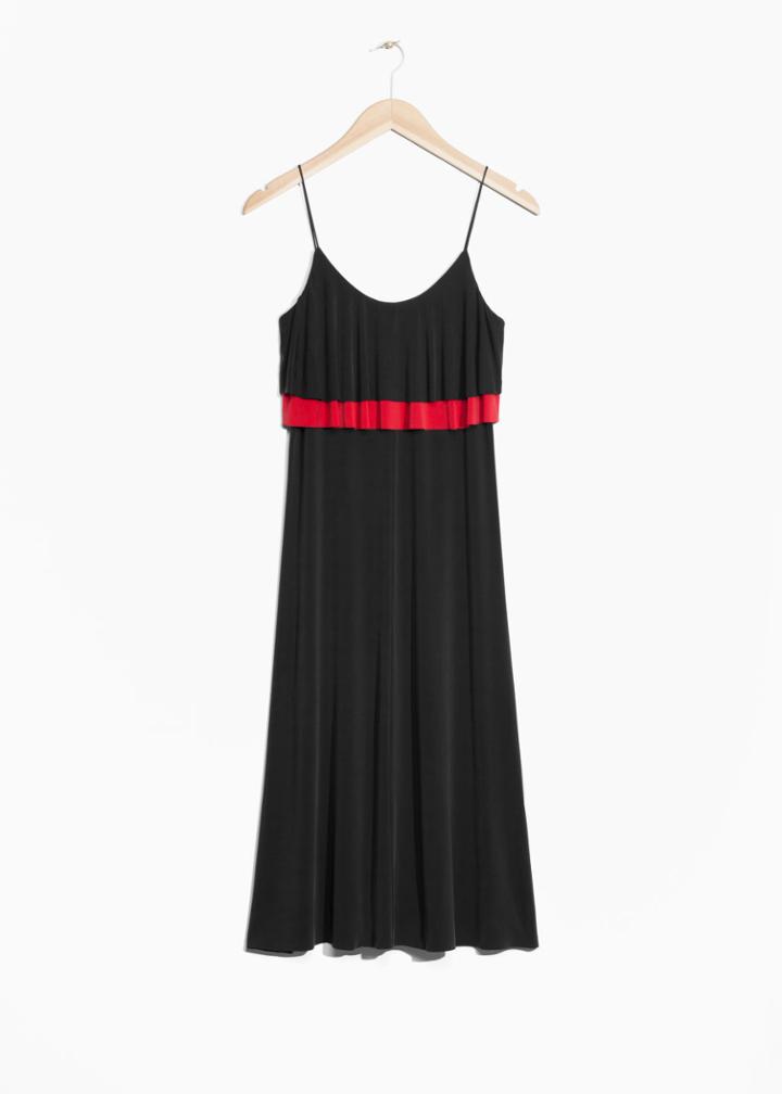 Other Stories Cupro Frill Dress - Black