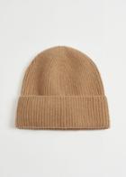 Other Stories Ribbed Cashmere Knit Beanie - Beige