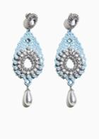 Other Stories Pearl Crystal Earrings - Blue