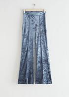 Other Stories Flared Velour Trousers - Blue