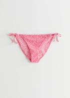 Other Stories Floral Jacquard Bikini Bottoms - Pink