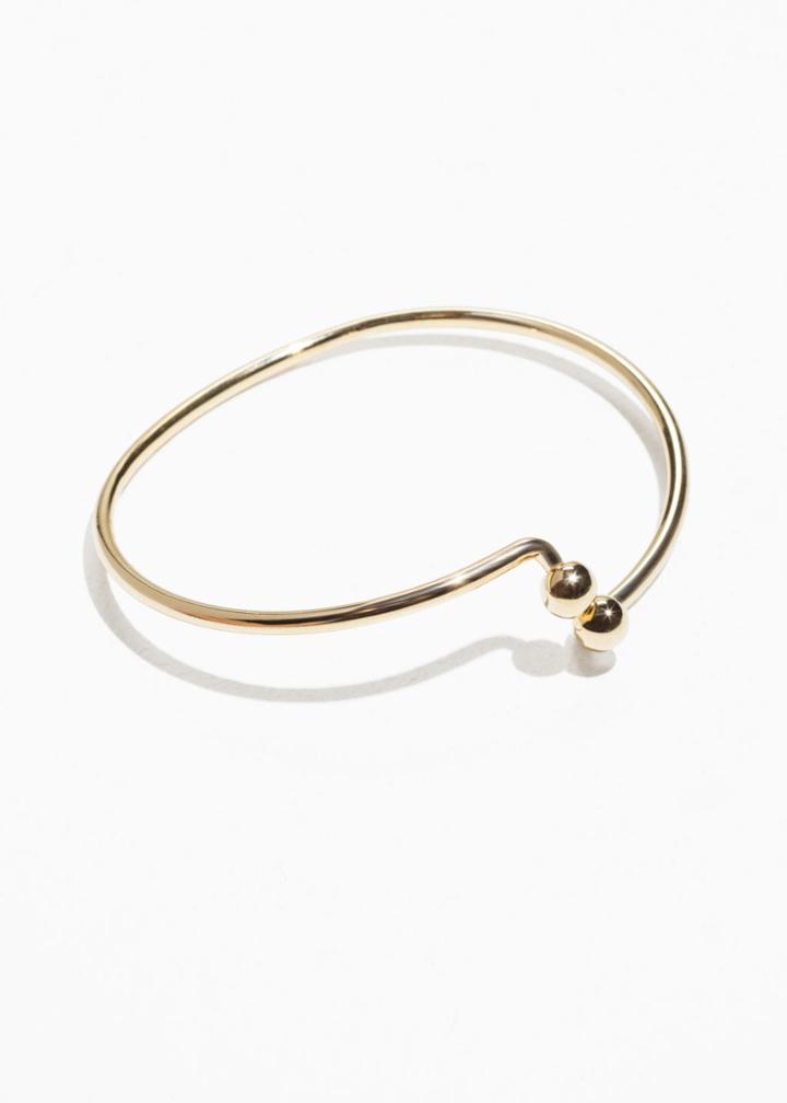 Other Stories Hook And Ball Bangle - Gold