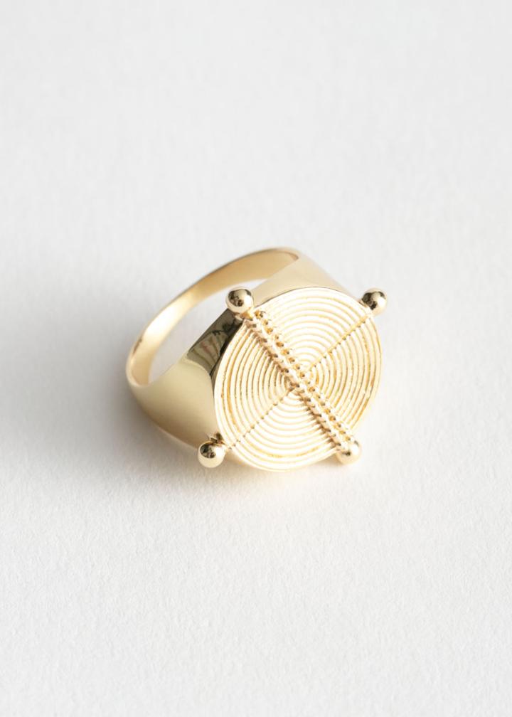 Other Stories Spiral Pendant Ring - Gold