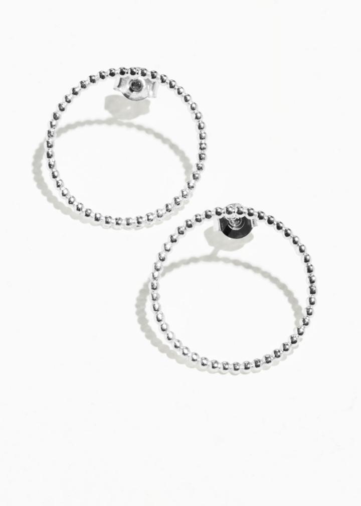 Other Stories Circle Stud Hoop Earrings - Silver