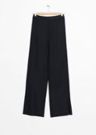 Other Stories Front Slit Flare Trousers - Black