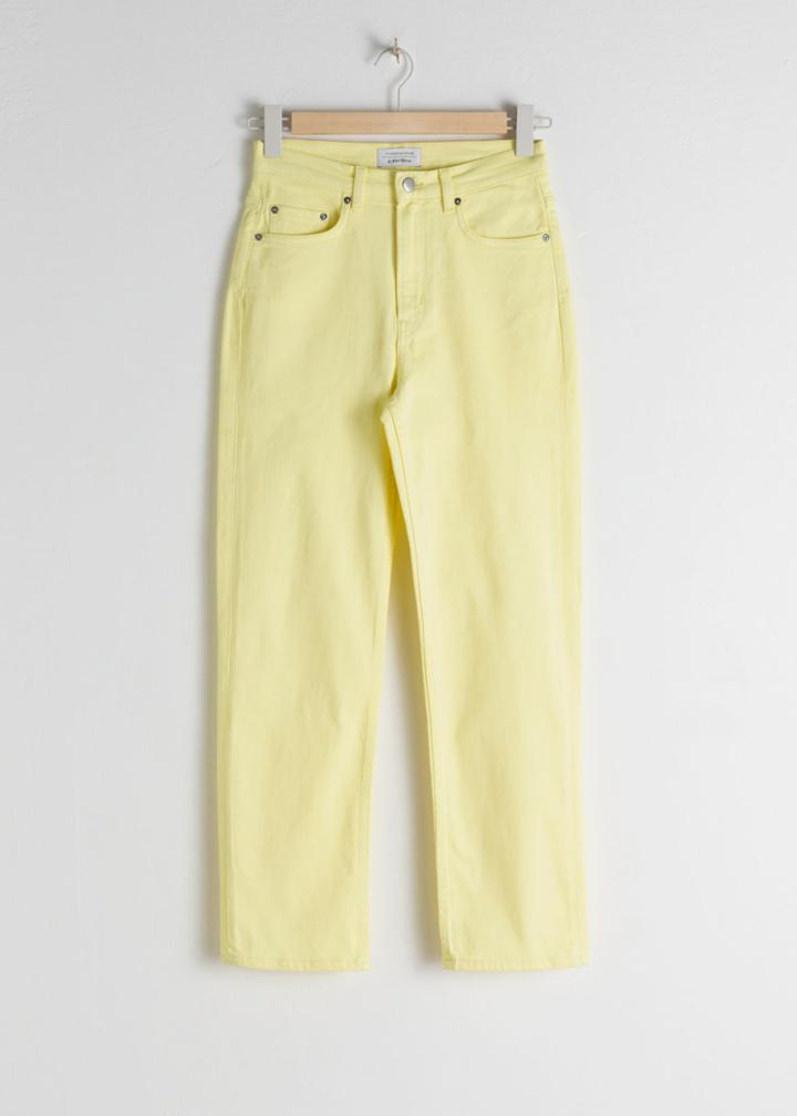 Other Stories Tapered High Rise Jeans - Yellow